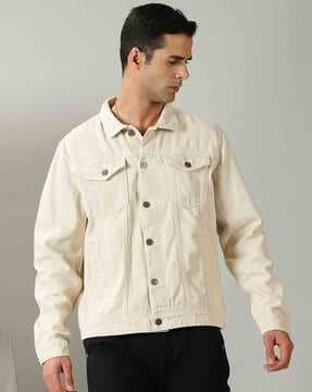 long-sleeves jacket with cutaway collar