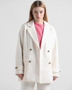 long trench coat with button-closure