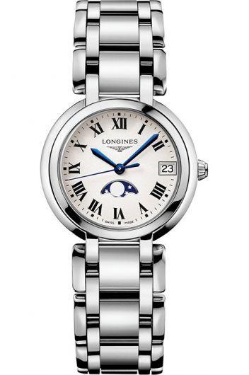 longines elegance silver dial quartz watch with steel bracelet for women - l8.115.4.71.6