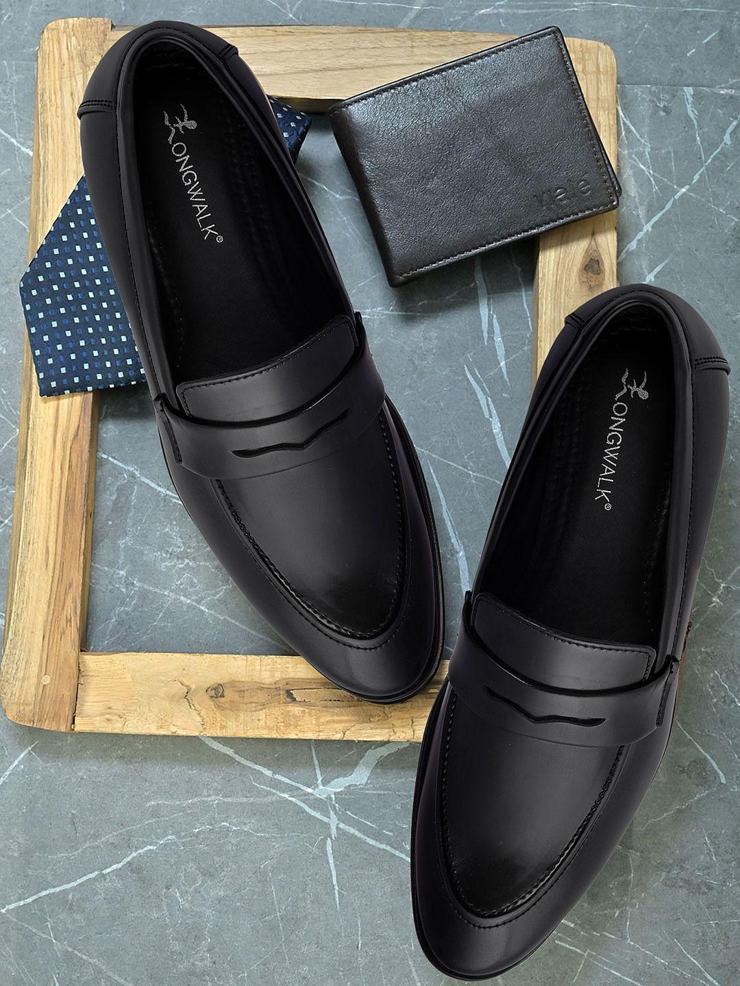 longwalk men black solid longwalk casual loafer