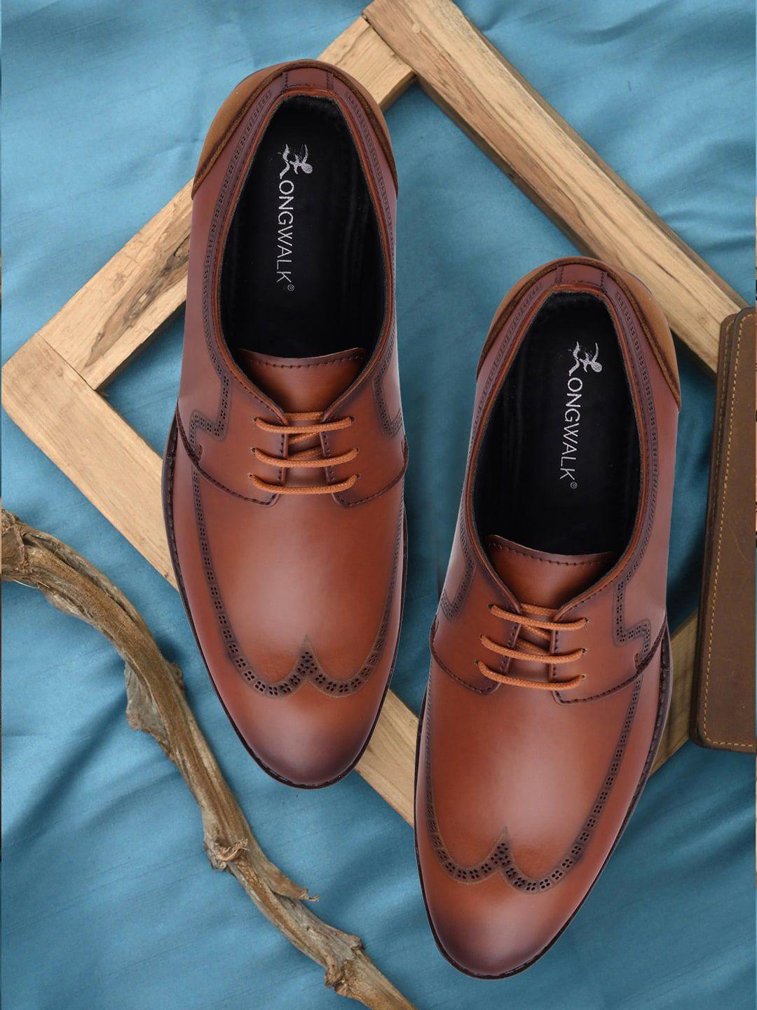 longwalk men brown solid formal derbys