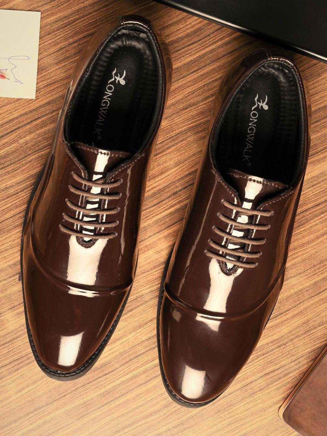 longwalk men brown solid formal oxfords