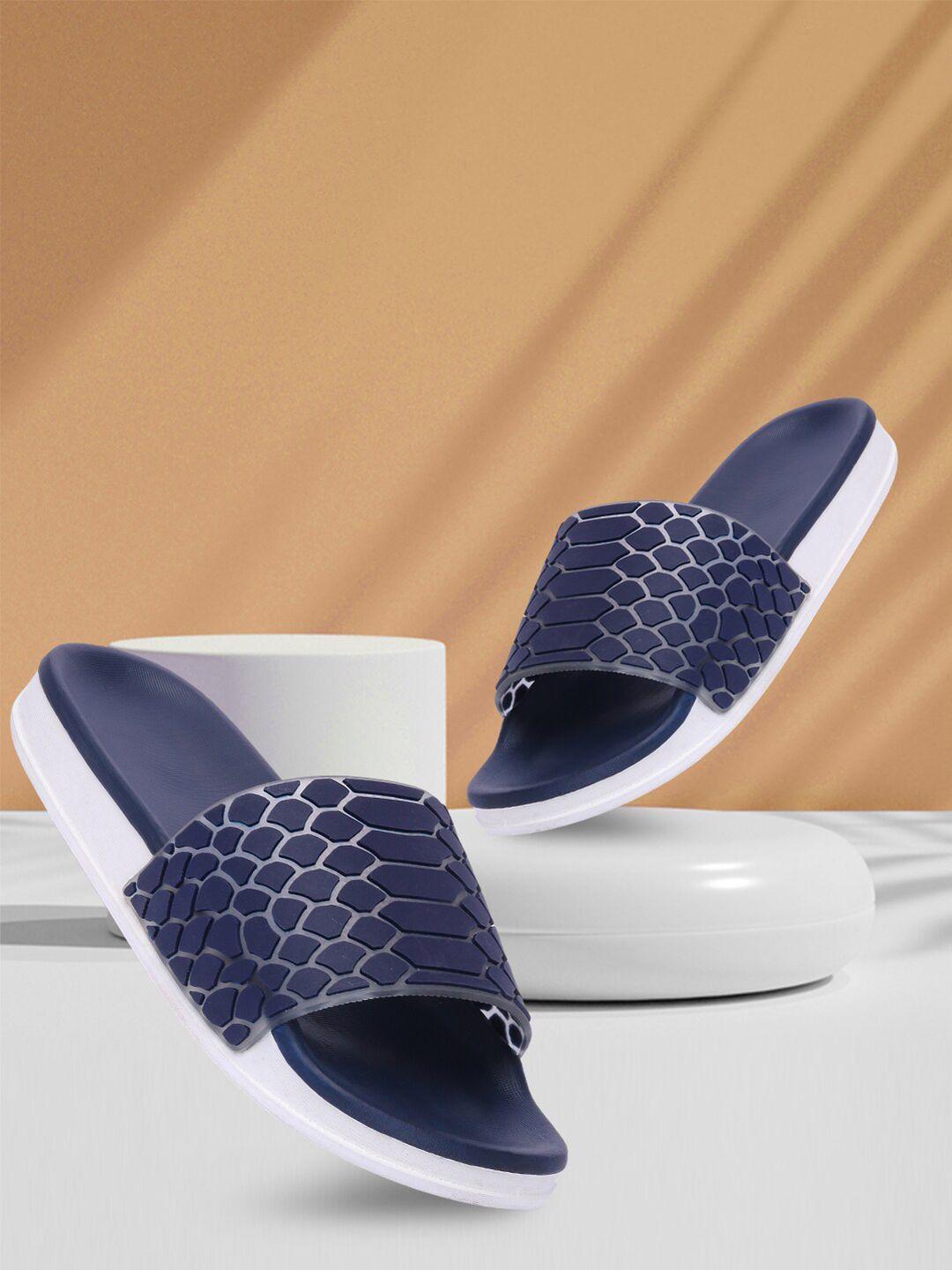 longwalk women blue & white printed sliders