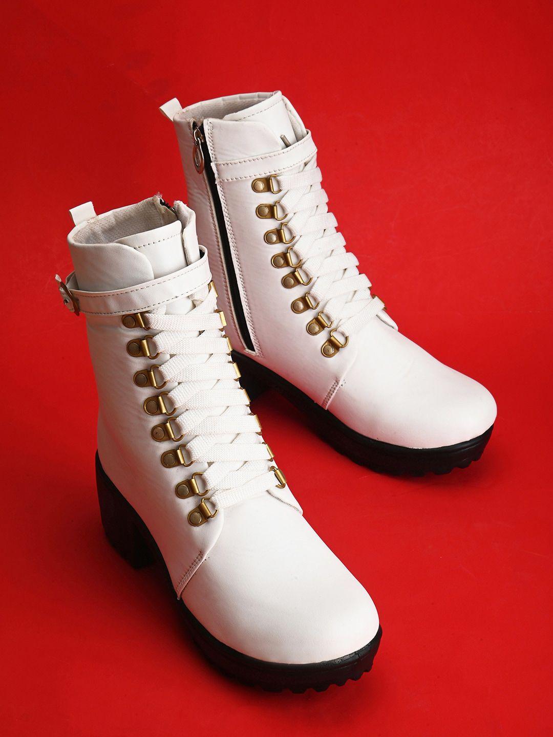 longwalk women mid top platform heel regular boots with buckle detail