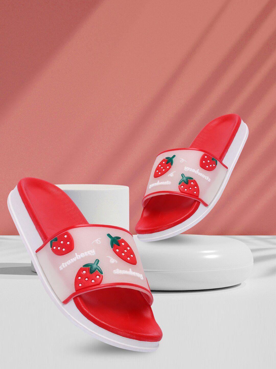 longwalk women red & white printed sliders