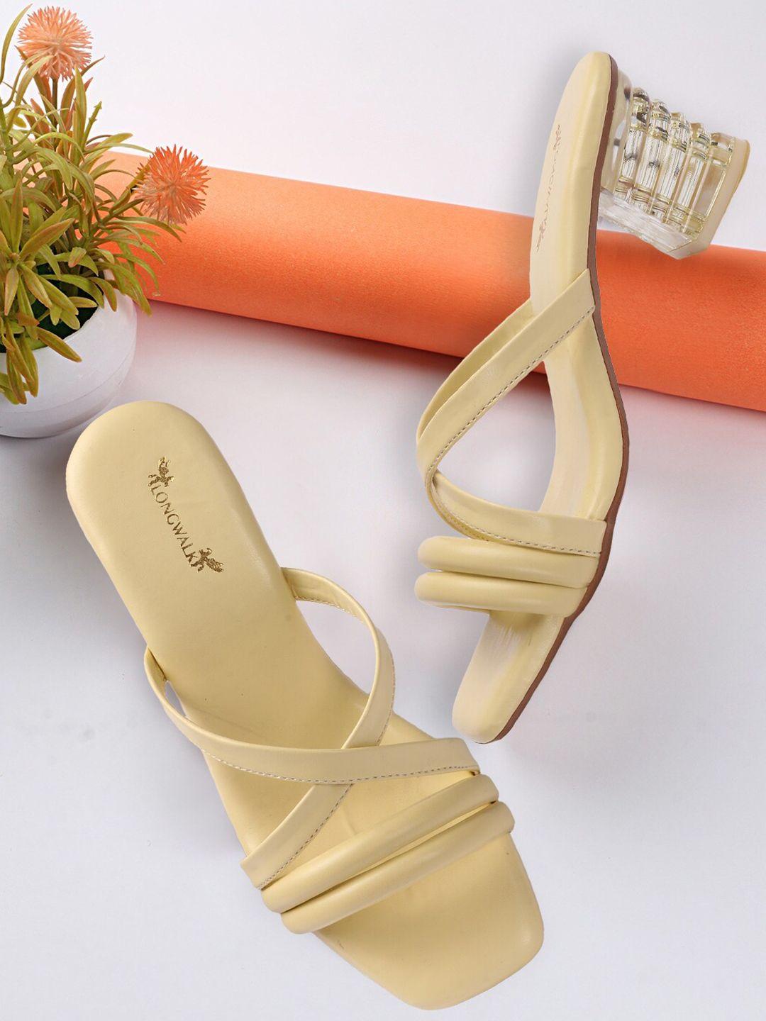 longwalk yellow block heels