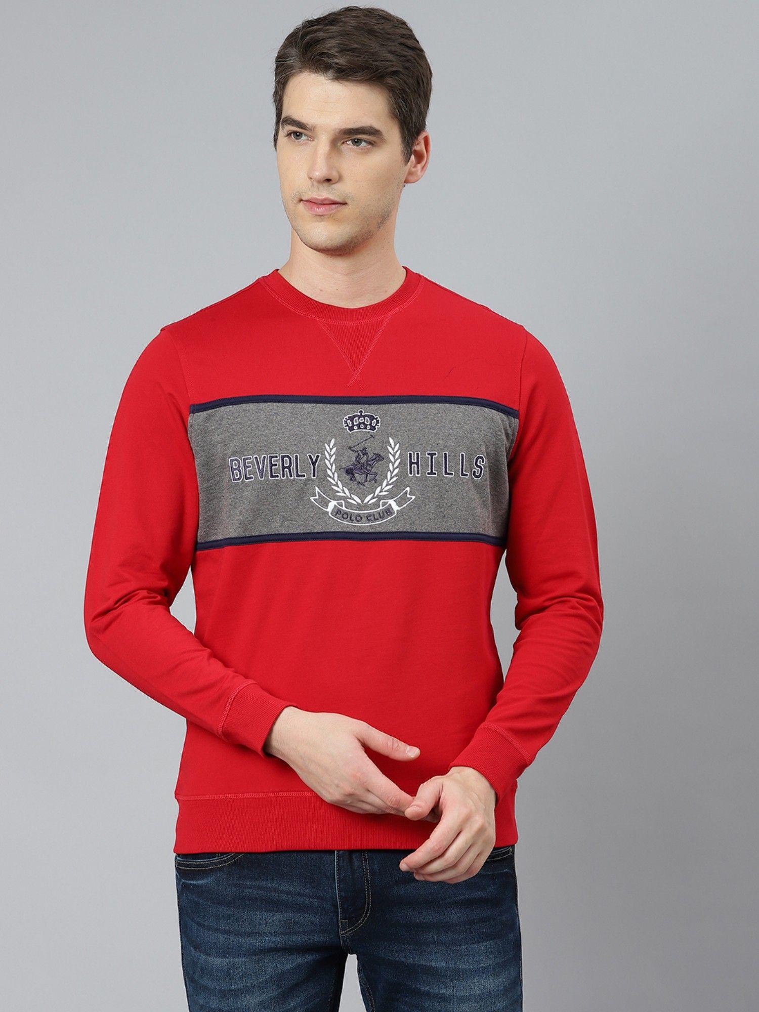 looking regal red sweatshirt