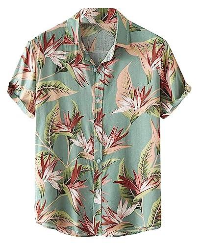 lookmark men's regular casual printed shirt garden-xl_green