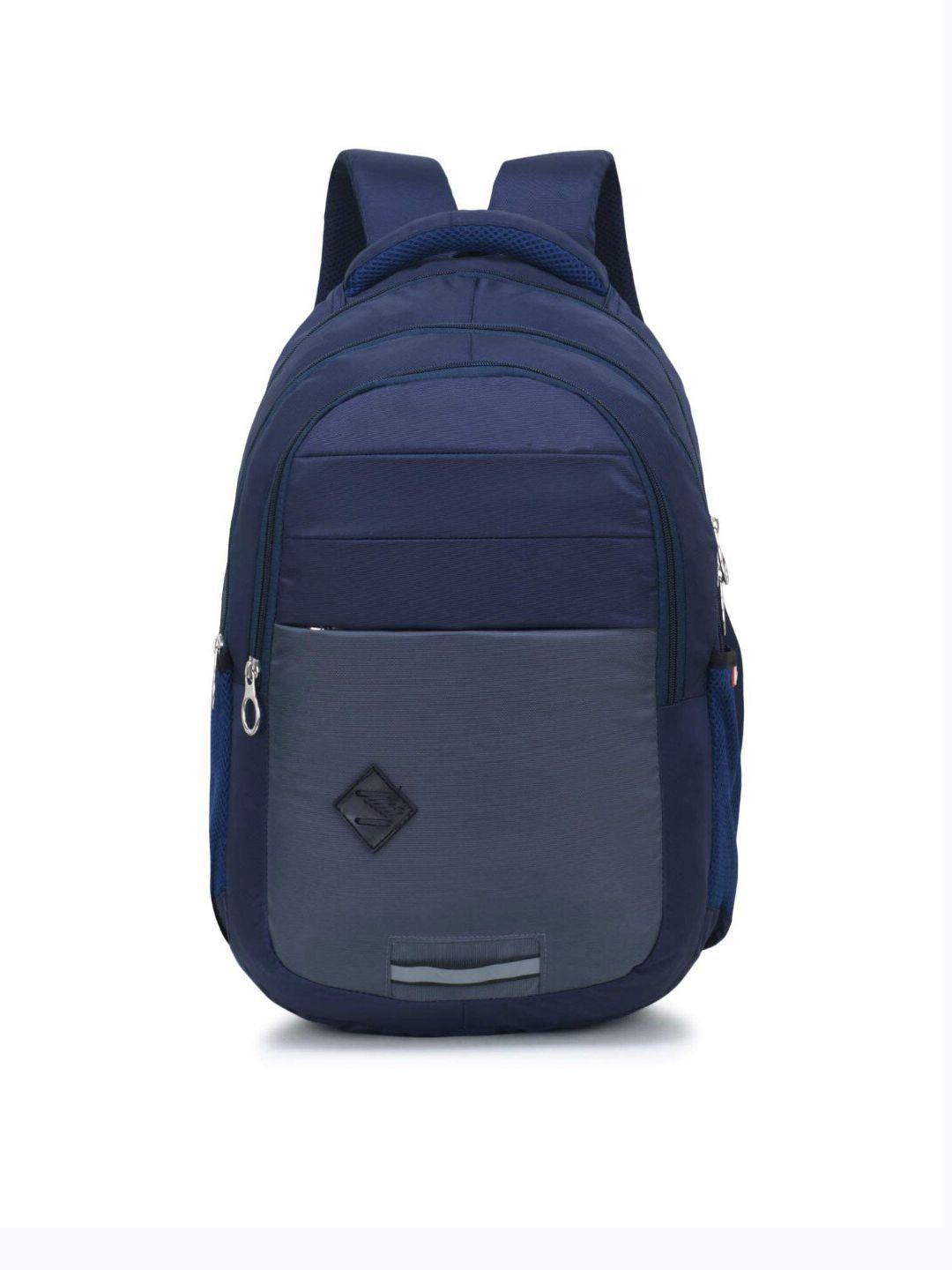 lookmuster unisex blue & grey waterproof laptop backpack