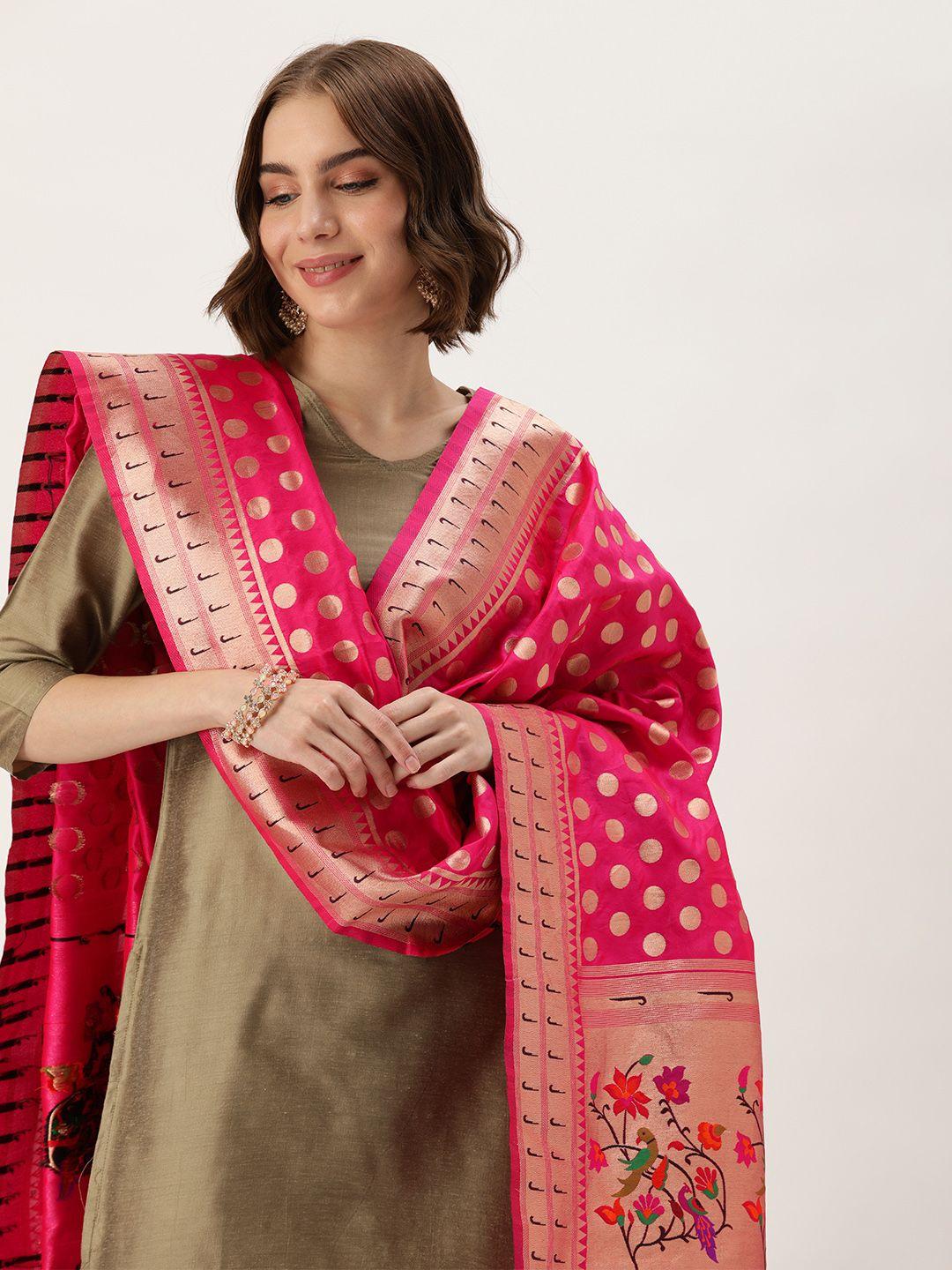 looknbook art ethnic motifs woven design dupatta with zari