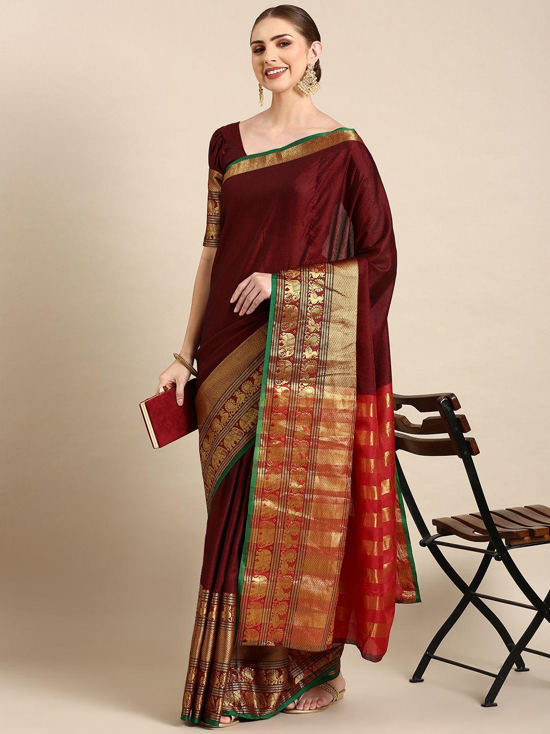 looknbook art woven design zari narayan peth saree