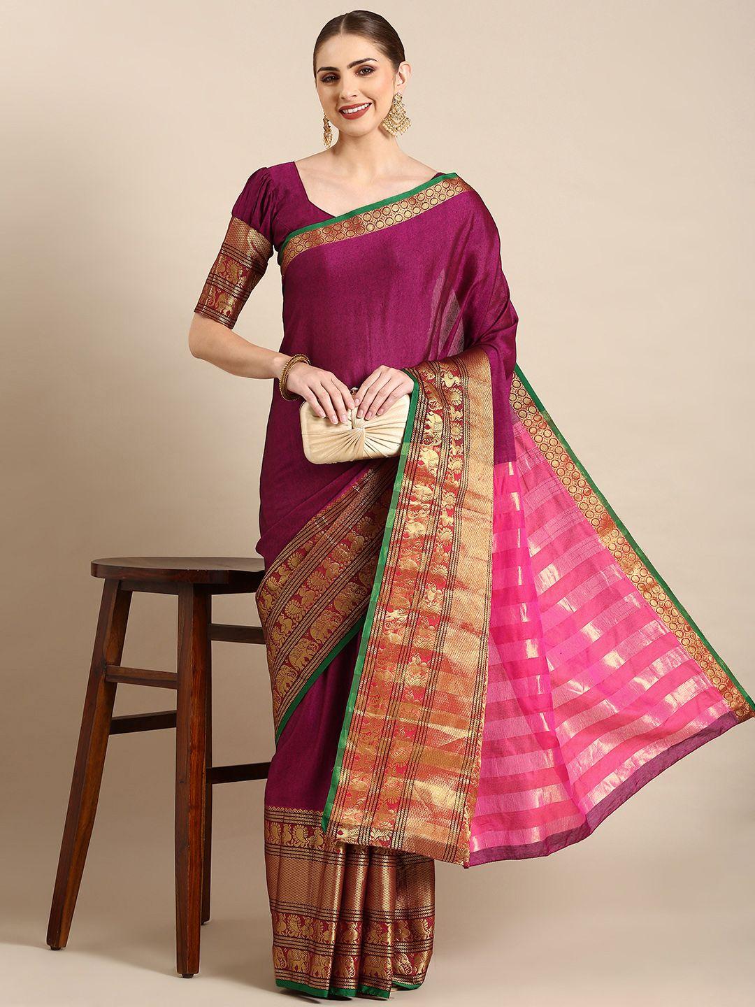 looknbook art woven design zari narayan peth saree