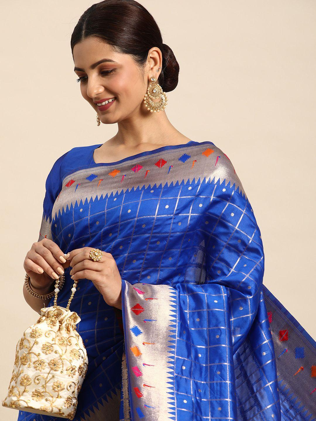 looknbook art zari jacquard silk blend paithani saree