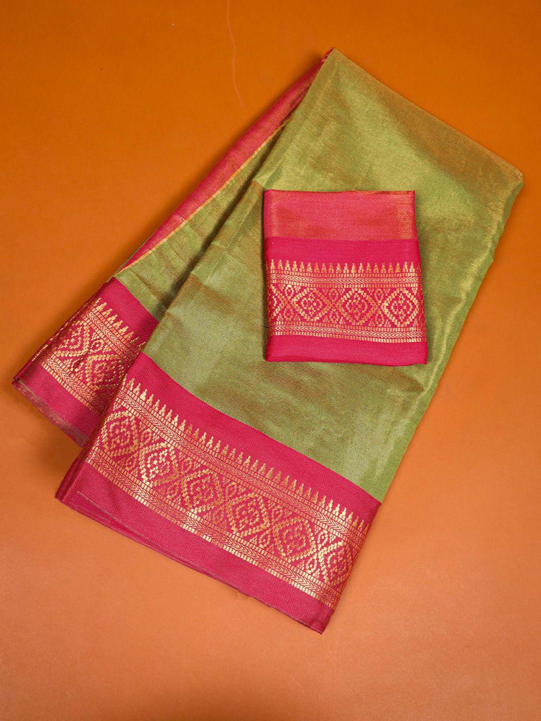 looknbook art zari silk blend kanjeevaram saree