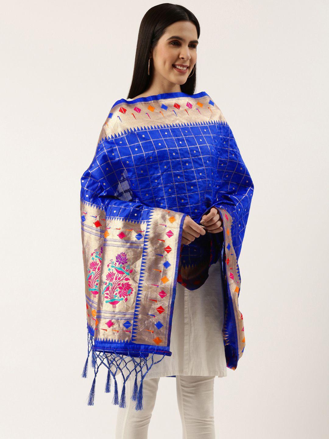 looknbook art woven design jacquard dupatta with zari