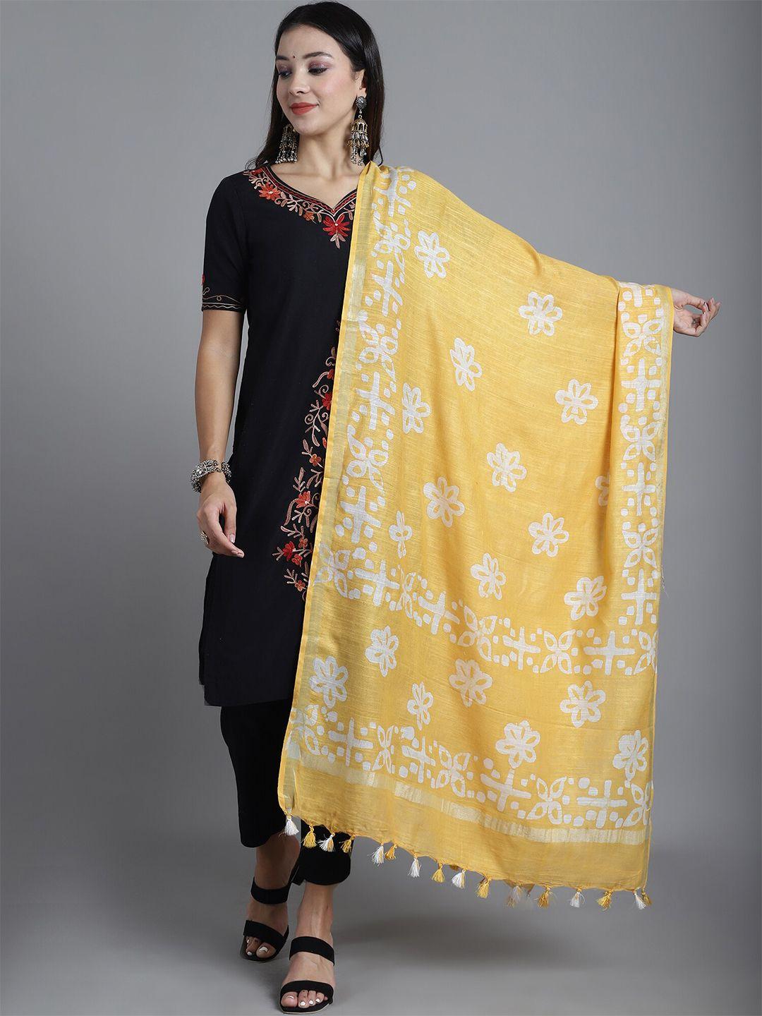 loom legacy ethnic motifs printed handblock cotton silk dupatta