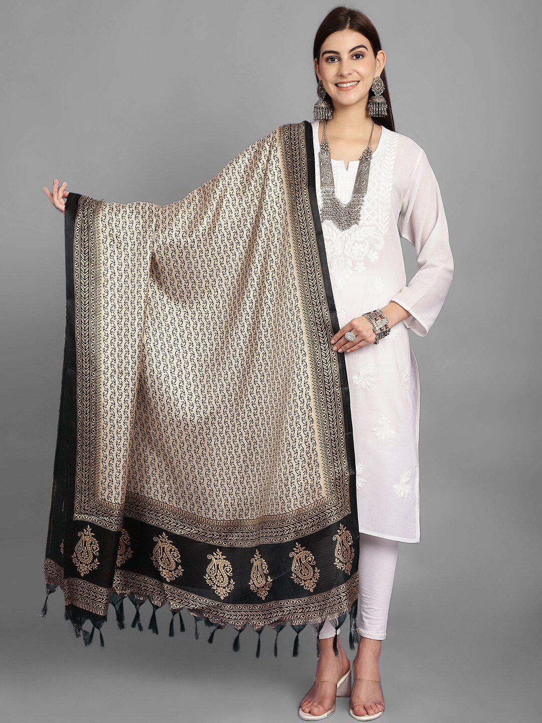 loom legacy ethnic motifs printed art silk dupatta