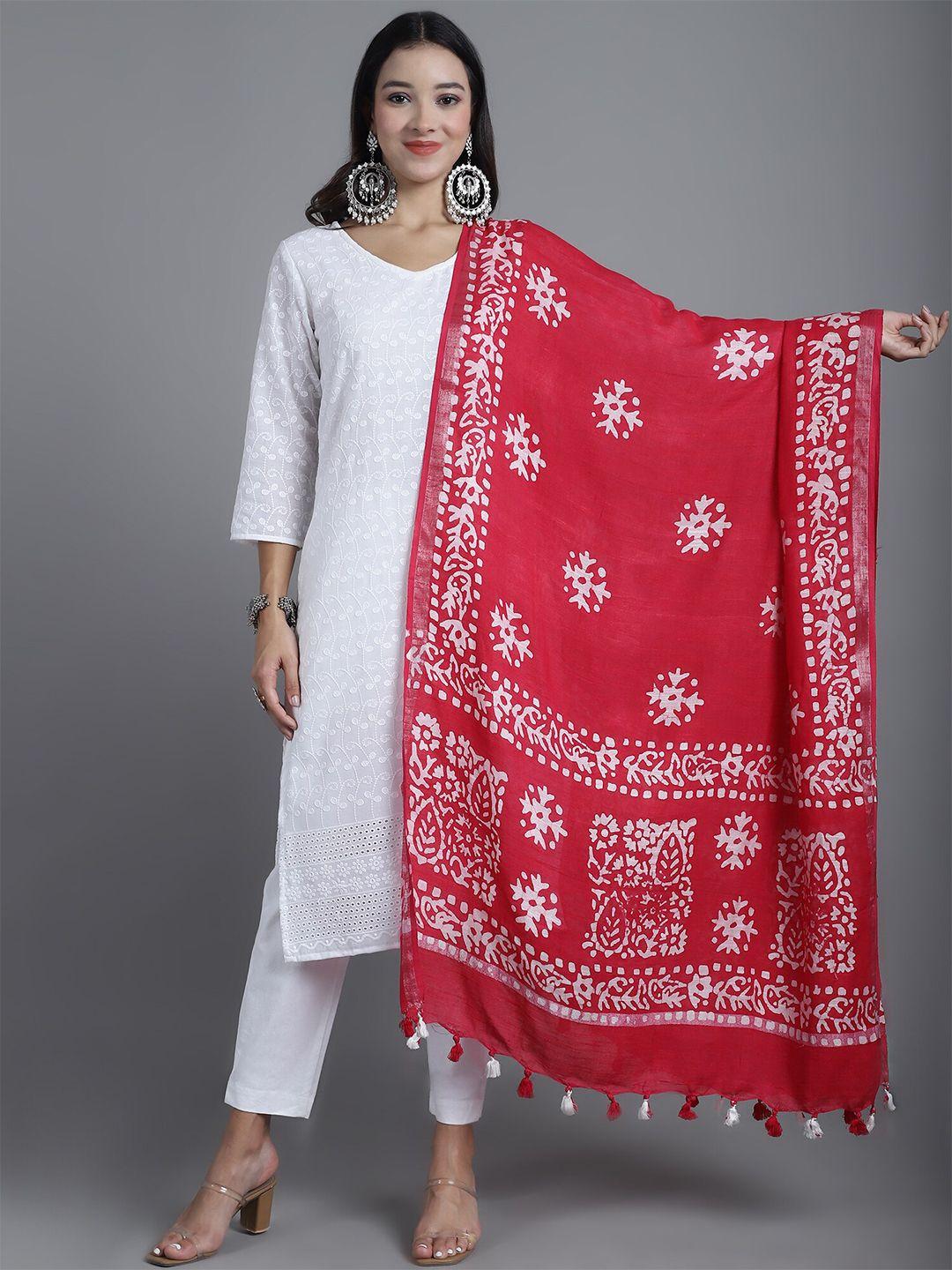 loom legacy ethnic motifs printed cotton silk dupatta