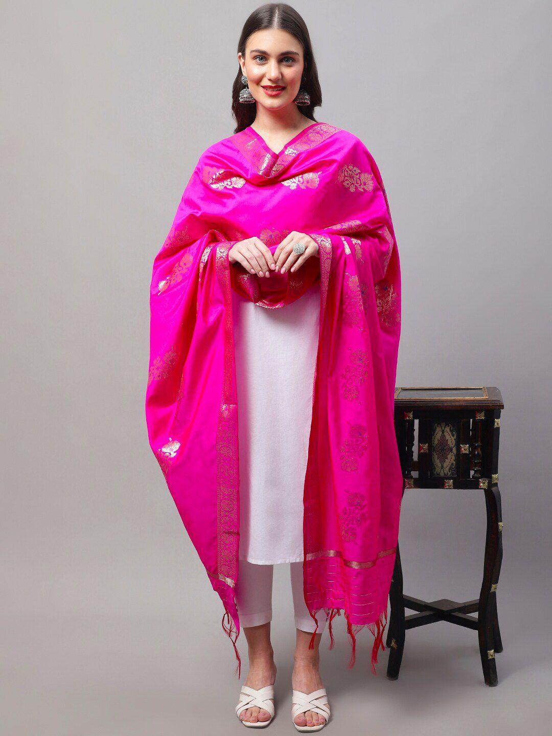 loom legacy ethnic motifs woven design art silk dupatta with zari