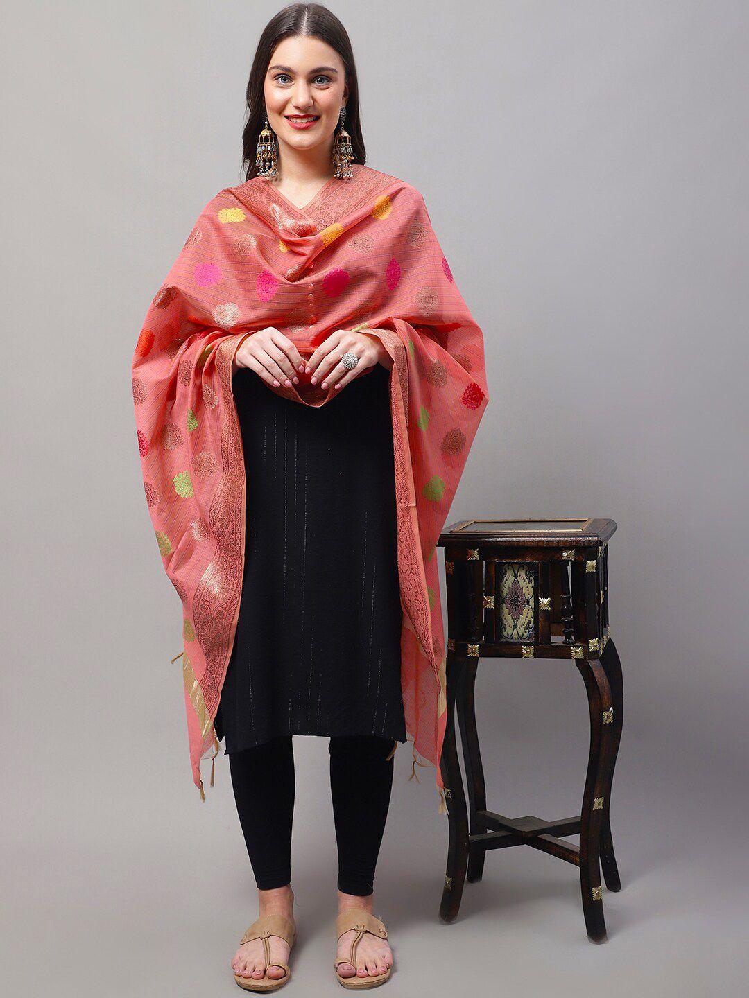 loom legacy ethnic motifs woven design cotton silk dupatta with zari