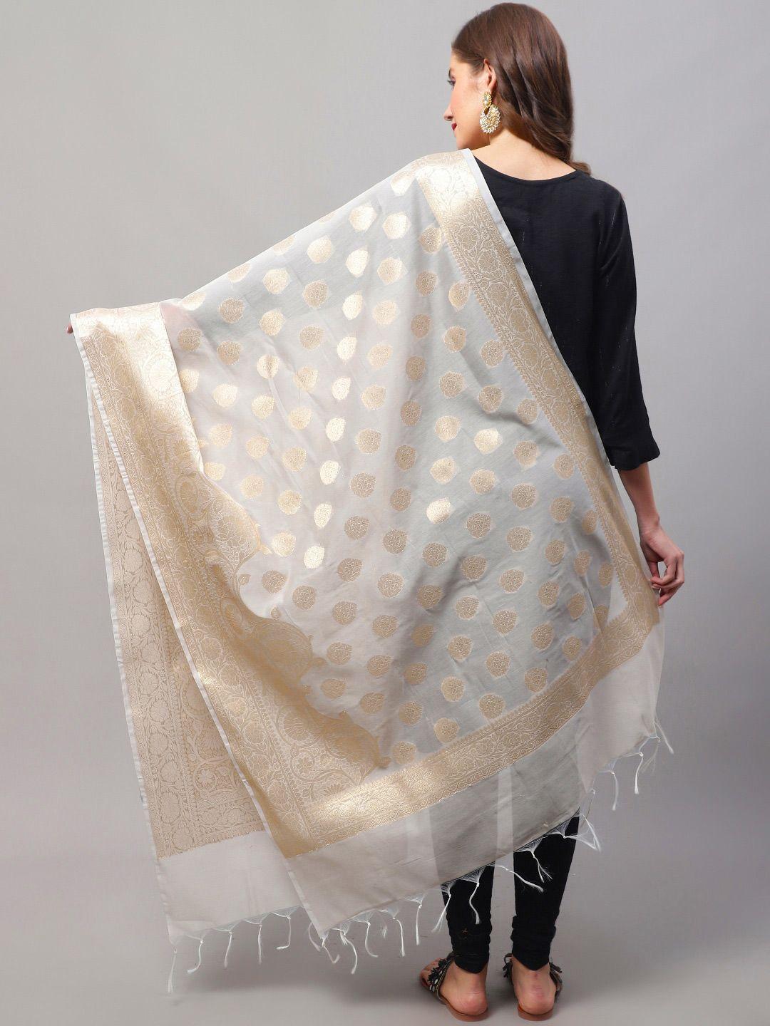 loom legacy ethnic motifs woven design cotton silk jacquard dupatta with zari