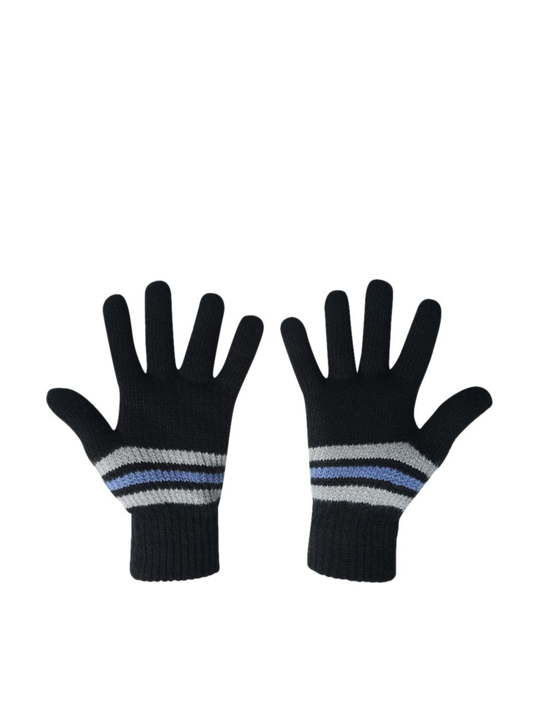 loom legacy men black acrylic wool hand gloves