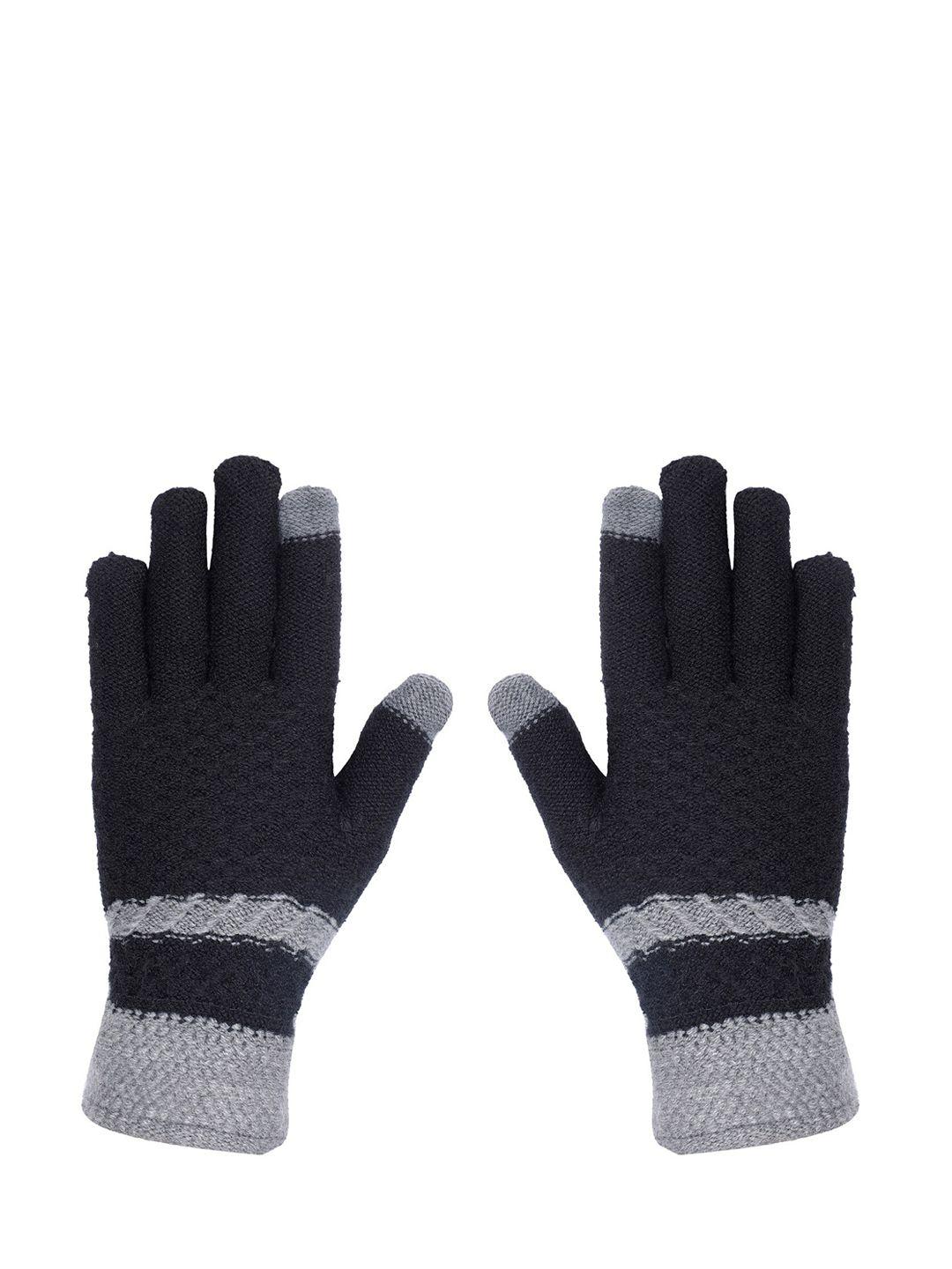 loom legacy men black patterned hand gloves