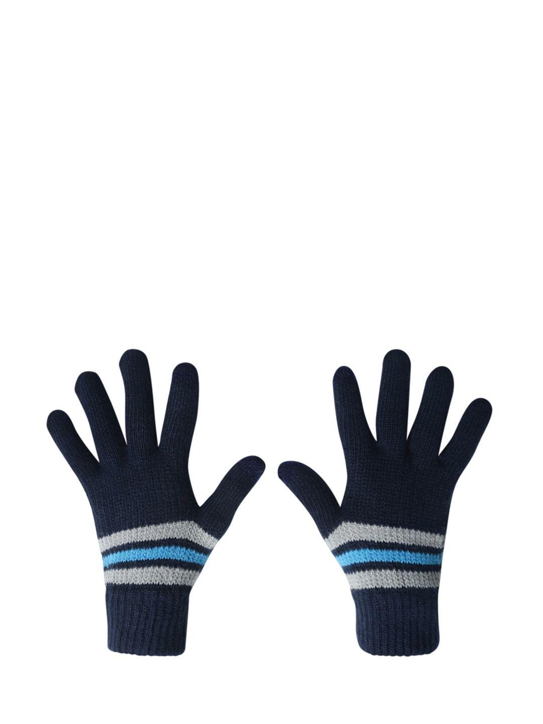 loom legacy men navy blue acrylic hand gloves