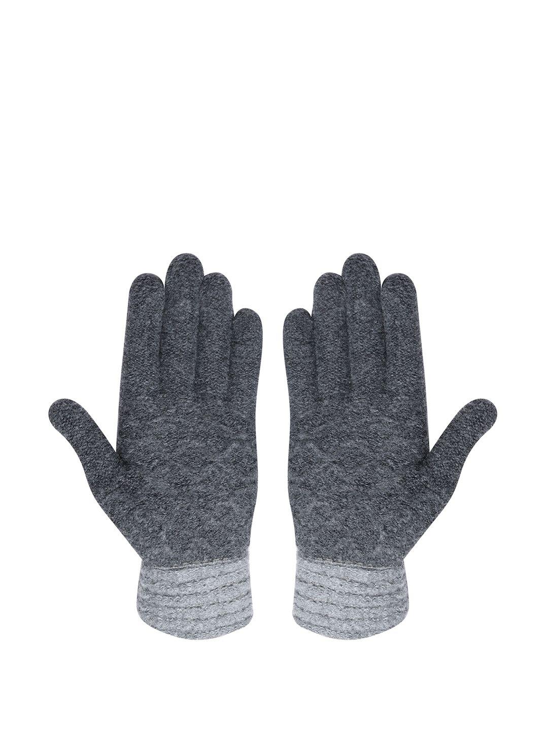 loom legacy men patterned winter acrylic woollen gloves