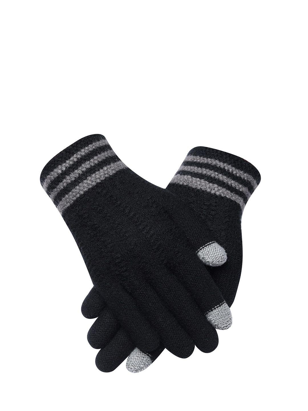 loom legacy men solid design winter acrylic woolen hand gloves