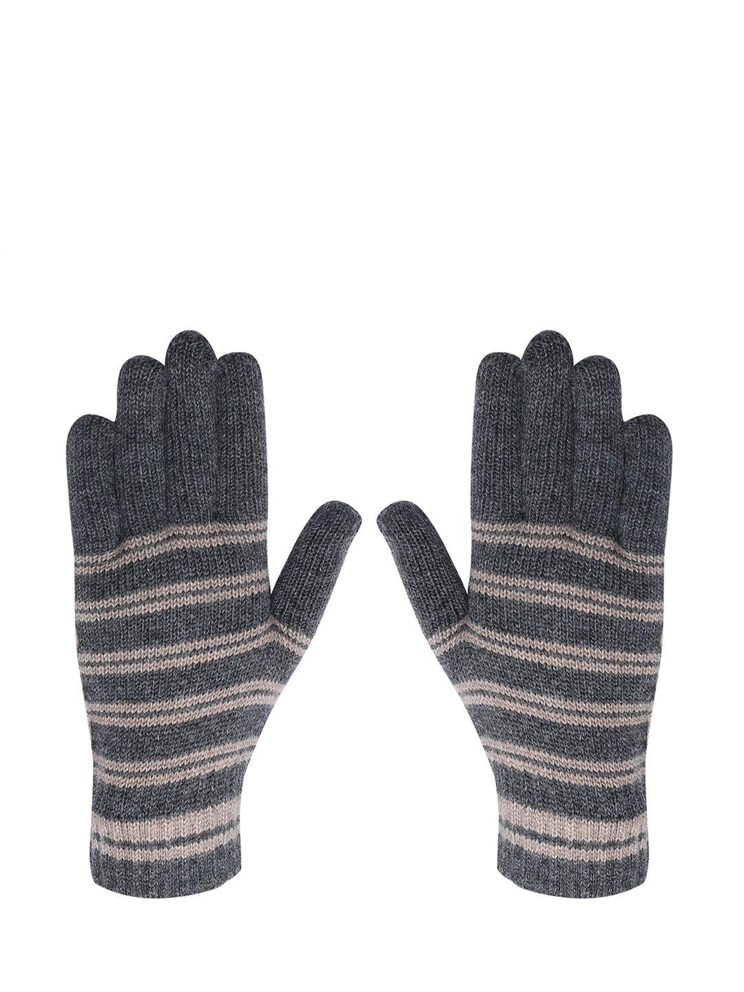 loom legacy men striped winter acrylic woolen hand gloves