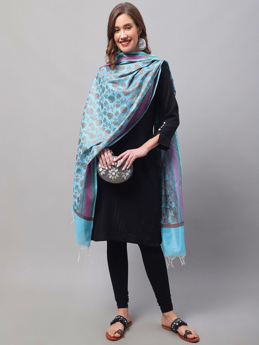loom legacy paisley woven design cotton silk dupatta with zari