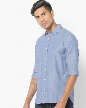 loom regular fit shirt with spread collar