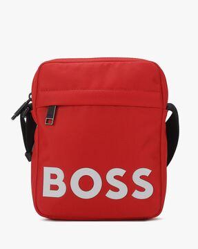 loonely tunes x boss logo lettering structured reporter bag