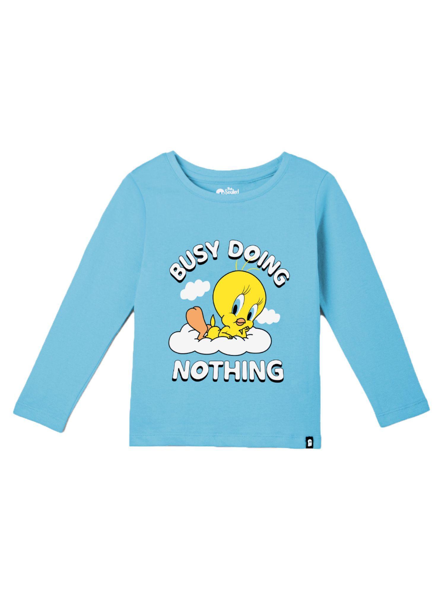 looney tunes busy doing nothing girls full sleeve t-shirt