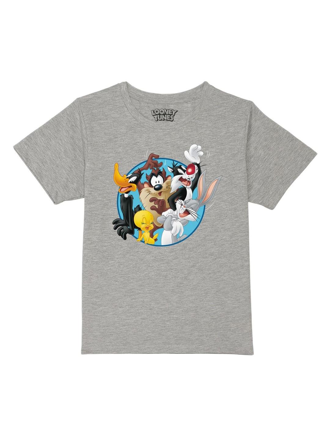 looney tunes by wear your mind boys grey & blue looney tunes printed t-shirt