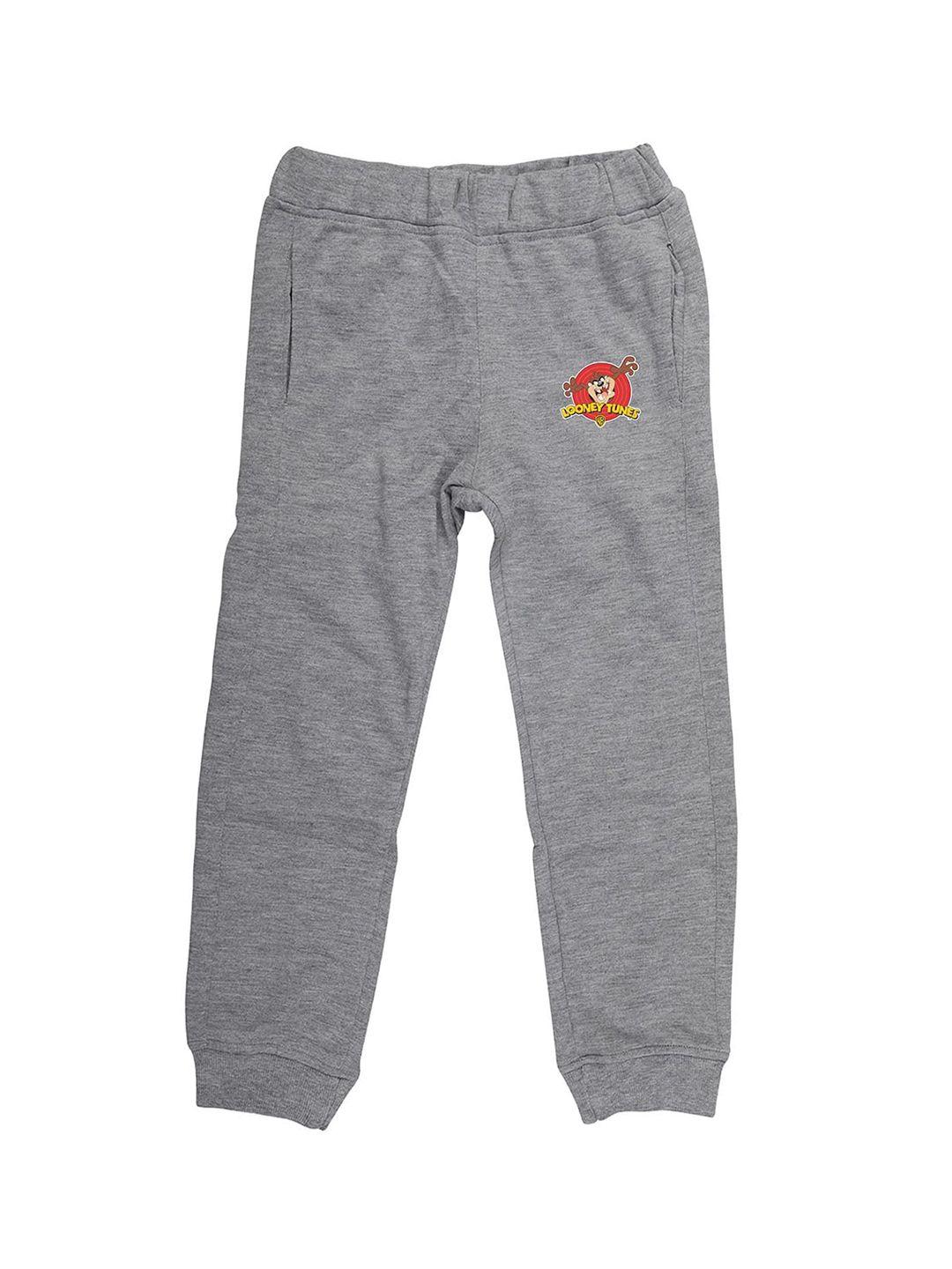 looney tunes boys grey solid straight-fit joggers