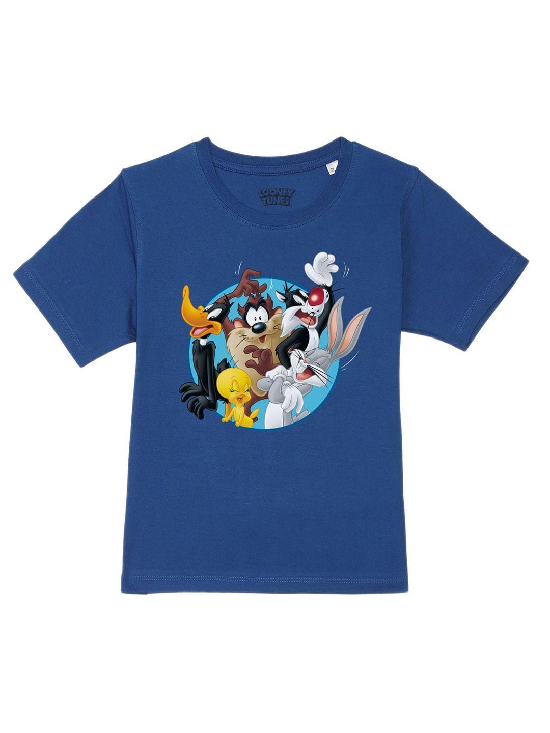 looney tunes by wear your mind boys blue looney tunes printed t-shirt