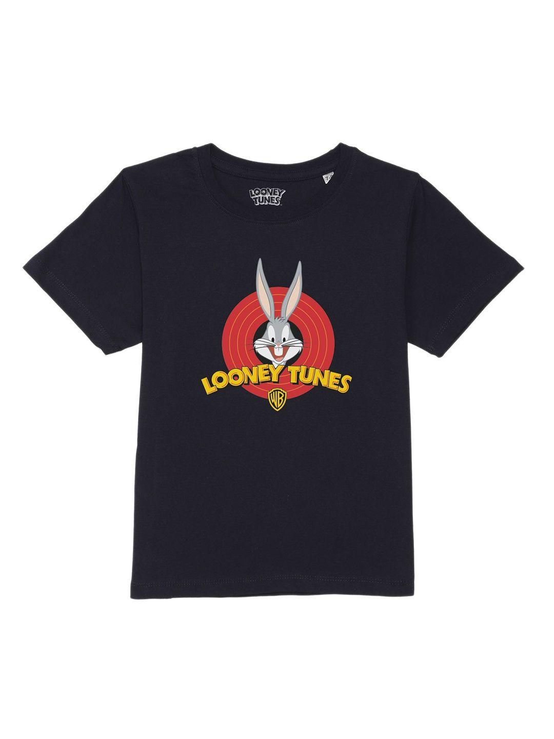 looney tunes by wear your mind boys navy blue & red printed t-shirt