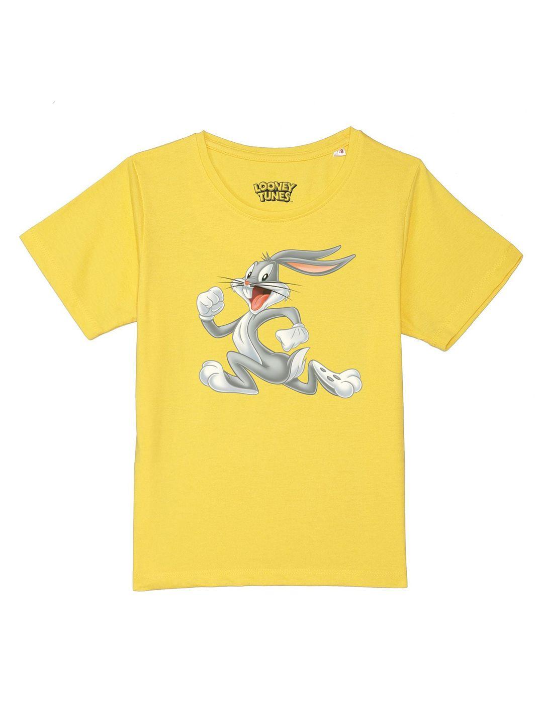 looney tunes by wear your mind boys yellow cotton printed t-shirt