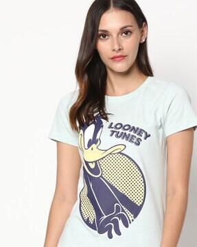 looney tunes print crew-neck t-shirt