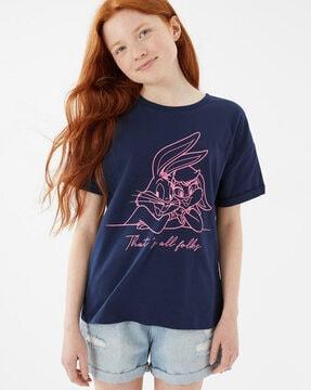 looney tunes print round-neck t-shirt