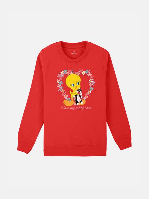 looney tunes printed sweatshirt for kids girls