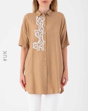loose fit tunic with patch work