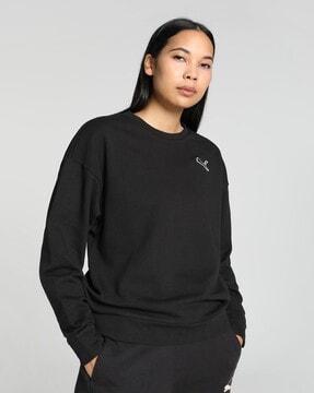 loose fit crew-neck cotton sweatshirt