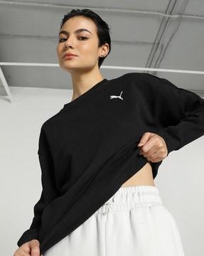 loose fit crew-neck sweatshirt with logo print