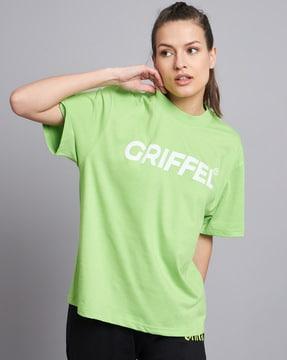 loose fit crew-neck t-shirt brand print