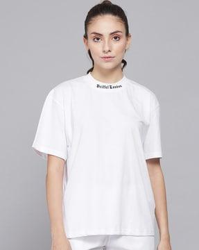 loose fit crew-neck t-shirt with logo print