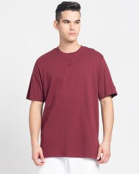 loose fit crew-neck t-shirt with logo print