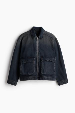 loose fit denim worker jacket